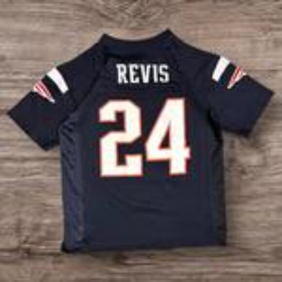 NFL New England Patriots Darrelle Revis 24 Jersey Navy Blue Kids M (Fits Women’s - Picture 2 of 6